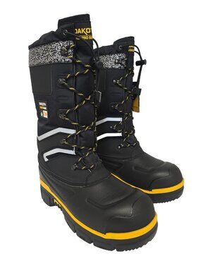 DAKOTA Men's 8530 Steel Toe Steel Plate Safety Winter Felt Pack Boots Black 10M